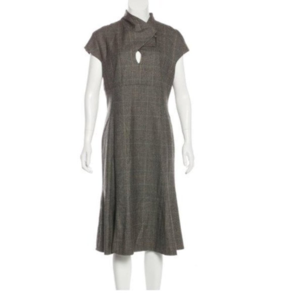 NWOT Luciano Barbera SZ 4 Wool Plaid Dress